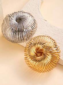 HOTNICE Brazalete circular geométrico de moda y personalizado, temperamento de alta gama para mujeres, brazalete redondo plano de primavera retro de lujo ligero - Multicolor - Ver 2