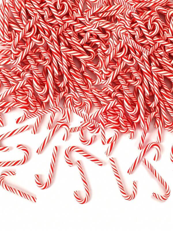 30pcs Mini Christmas Candy Cane For Crafts, Fake Candy Canes Ornaments Decorations, Xmas Table Scatters, Red And White Candy Vase Filler For Decorations Party, DIY Mini Candy Canes, Bottle Decorations, Christmas Tree Ornaments, Christmas Decorations, Jewelry DIY Earring Accessories