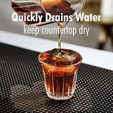 Alfombra de caucho para bar Cafetera Mostrador Alfombra para servicio de bar Alfombra para secar vasos para barista Cocktail Bartender Negro JIP4 - 2 piezas 30x15cm - Ver 7