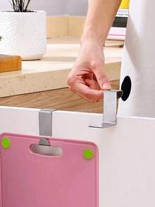 1 cái, Giá treo khăn gia dụng không đục lỗ treo tường cửa tủ phía sau cửa Giá để đồ Giá treo khăn đơn không đóng đinh Thanh treo giẻ, Tổ chức và lưu trữ nhà bếp, Phụ kiện nhà bếp - Bạc - Xem 6