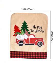 1 pièce Housse de chaise imprimée sapin de Noël, Protecteur de de siège de voiture/maison, Décoration de Noël