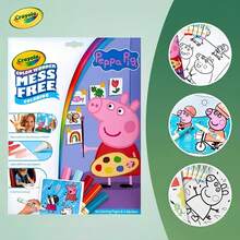 Crayola 绘儿乐   Mess 免费涂色、幼儿绘画和涂色套装、 玩具、3 岁以上儿童礼物（18 张涂色页 + 5 支马克笔） - Color Wonder Peppa Pig - 查看 2