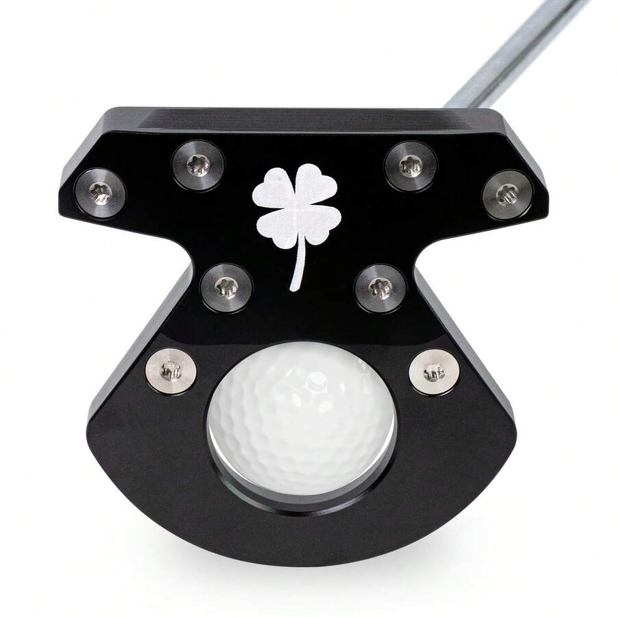1pc Black Lucky Clover Golf Putter, Golf Club Head Widened By 32 33 34 35 36 Inches, Hooded Golf Club - Increases Ball Speed, Easy To Hit With Aiming Line - Black - View 1