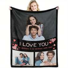 Customized Blankets & Flannel Personalized Photo And Text/Name Blankets,   Personalized Soft And Comfortable Blankets, Customized Special Photo And Text/Name As Birthday Gifts, Family, Wedding, Souvenir Customized Blankets, Blankets Suitable For All Seasons, Washable, Machine Washable, Lightweight, Breathable, Comfortable, Warm, Comfortable Customization, Unique, 280gsm For Him, Her Personalized Ideal Gifts For Her, Him, Family, Boyfriend, Girlfriend, Father, Family, Mother, Lover,  Daughter,   Son,  Grandfather,    Grandmother, Friend, Classmate, Pet.  Perfect Nap, Camping, Travel, Home, Daily Life, Office Decoration, Birthday, Anniversary, Valentine's Day, Thanksgiving, Christmas, Halloween, Mother's Day, Father's Day, Wedding, New Year Gifts,Sofa,Bed,Car,Bedroom,Living Room,Office,  Outdoor Camping, Beach,Wall Decoration