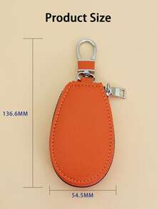 CyberDyer Duża pojemność, brelok do kluczy, skórzany futerał na klucze z zamkiem błyskawicznym, skórzany organizer na klucze i monety, dla mężczyzn i kobiet