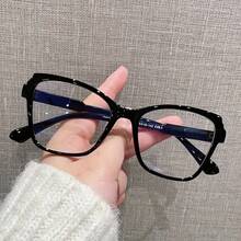 Cat Eye Color-Block Irregular Glasses Non-Prescription Glasses Retro Plain Glasses Frame - 綠色 - 查看 8