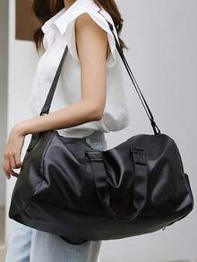 大容量旅行包，多口袋行李包，独立鞋仓手提包，便捷瑜伽包，多功能旅行包，轻便训练包，适合学生、医生、护士、教师、上班族、商务人士、健身房、医院、邮轮、学校、机场、户外活动、徒步旅行、训练、工作、旅行和度假、周末短途旅行、节日礼物、生日礼物 - 黑色 - 查看 11