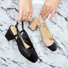 La Caprichosa Zapatos Slingback Mujer Bicolor Elegantes Punta Cuadrada Tacón Bajo, Sandalias Slingback Mujer Comodas Casuales Oficina Tacón Bajo, Zapatos de Vestir Mujer Slingback Bicolor recubierto Elegantes, Zapatos Slingback Mujer Elegantes Punta Cuadrada Moda 2025, Zapatos Mujer Tacón Bajo Slingback Elegantes Para Oficina y Fiesta, Zapatos Bicolor Slingback Mujer Tacón Bajo recubierto Casual Chic, Sandalias Slingback Mujer Elegantes Comodas Oficina Diario - Beis - Ver 1