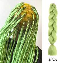 24英寸渐变色编织接发，紫色巨型编织假发 - 高温合成钩编辫子，适合所有肤色，日常佩戴 - 彩色 - 查看 12