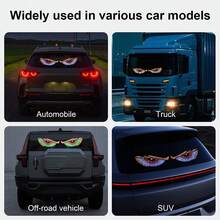 2个汽车挡风玻璃恶魔眼灯 - USB LED汽车氛围灯，11种动态模式 - 即插即用，安装简便 - 适用于SUV、卡车、房车的恶魔眼日间行车灯 - 炫酷蓝色装饰灯，可用于室内/室外装饰 - 防水，适用于大多数轿车/SUV及其他车辆。 - 彩色 - 查看 3