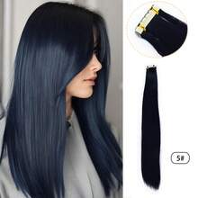 20 piezas Mini extensiones de cabello con cinta adhesiva invisible de 24 pulgadas rectas, extensiones de cabello sintético con cinta de colores para disfraz de Halloween, vestido de fiesta, Navidad, Año Nuevo