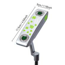 1pc Silvery Lucky Clover Golf Putter, Golf Club Head Widened By 32 33 34 35 36 Inches, Hooded Golf Club - Increases Ball Speed, Easy To Hit With Aiming Line - Silver - View 10
