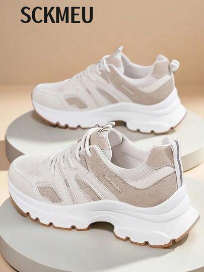 SCKMEU زوج من أحذية رياضية منصة تنفس جديدة للنساء لعام 2025، أحذية تنزه مريحة متعددة الاستخدامات، أحذية رياضية عصرية بتصميم بسيط