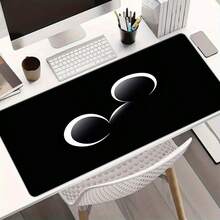 1pcs Mouse Pad Computer Keyboard Pad Desk Mat Natural Rubber Non-Slip Office Mouse Pad Desk Accessories,Modern Minimalist Black & White Iconic Mouse Ear Silhouette Gaming Mouse Pad - Smooth Precision Tracking Surface, Anti-Slip Rubber Base, Durable Stitched Edges, Waterproof & Easy Clean Design - Ideal For Office Workstation, PC Gaming Setup, Home Desk, Laptop Accessory - Perfect Aesthetic Gift For Students, Professionals, Gamers, Colleagues & Friends.For Work, Games, Office, Home