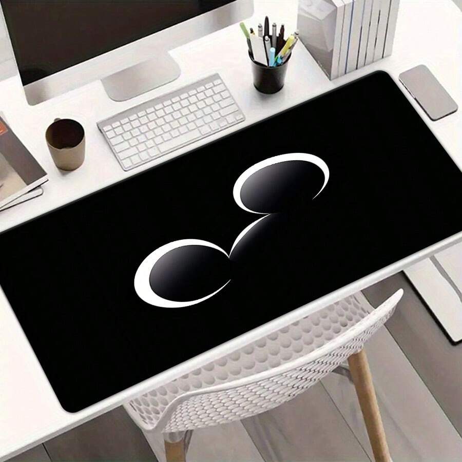 1pcs Mouse Pad Computer Keyboard Pad Desk Mat Natural Rubber Non-Slip Office Mouse Pad Desk Accessories,Modern Minimalist Black & White Iconic Mouse Ear Silhouette Gaming Mouse Pad - Smooth Precision Tracking Surface, Anti-Slip Rubber Base, Durable Stitched Edges, Waterproof & Easy Clean Design - Ideal For Office Workstation, PC Gaming Setup, Home Desk, Laptop Accessory - Perfect Aesthetic Gift For Students, Professionals, Gamers, Colleagues & Friends.For Work, Games, Office, Home