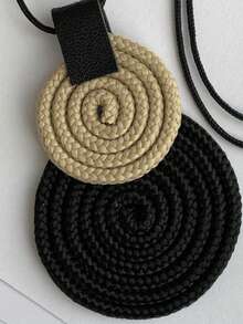 Women's Long Handmade Necklace With Mandala Pendant - 42.Pt/Nat - View 2