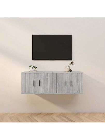 VidaXL TV Wand Units Pcs 57x34.5x40 Cm Grijs Sonoma Oak
