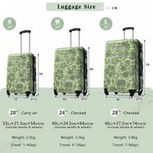 MERAX Hardshell Luggage Sets 3 Pcs Spinner Suitcase With TSA Lock Lightweight-20"+24"+28" Luggages,Green - 綠色 - 查看 3