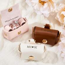 Custom Leather Ring Box Personalized Dog Ring Bearer Wedding Ring Box For Dog Collar Pet Proposal Ring Pet Accessories Pet Ring Box Dog Gift