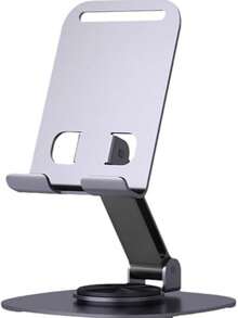 Tablet Stand 360° Rotating Adjustable Tablet Holder Metal Foldable IPad Stand Holder For Desk Table Compatible With IPad Pro 9.7,10.5,10.9, 11, Mini 4 3 2,Tab,Kindle, E-Reader(Dark Grey)