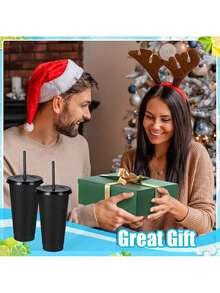 10/20/30/60 Pcs Black Reusable Plastic Cups With Straw And Lids,24oz Durable Cup Tumblers Iced Coffee Sippy Cup 710ml Large Bottle Travel Mug Party Bulk Cold Adults Parties Birthdays Housewarming Father's Day, Mother's Day Gifts - màu đen - Xem 9