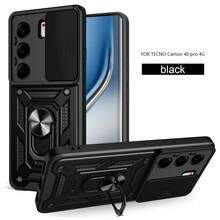 Camon 40 Pro 4G/5G, Infinix Zero 40 5G, Note 40 Pro, Hot 50i 4G, GT 30 Pro Phone Case With Sliding Camera Lens And Stand - Black - View 1