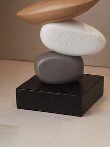 Stacking Stone Sculpture - Abstract Balancing Rock Art Resin Sculpture, Stylish And Elegant Design, Decorative Desktop Figurine For Home And Office Gift Birthday Graduation Christmas Gift