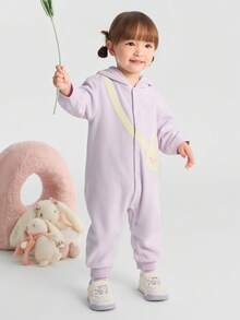 Balabala 2-25lbs Infant Fleece Romper, Fashionable & Cute, 2025 New Arrival - Purple - View 1