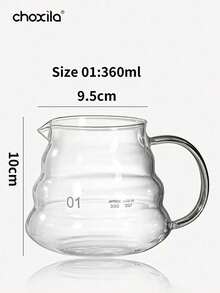 choxila 1pc Cloud-Shaped Transparent Glass Pour Over Coffee Pot, V01/V02, Back To School, Saudi National Day - Coffee Maker - View 14