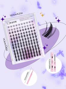 120 piezas Kit de extensión de pestañas estilo de dibujos animados C-Curl, banda súper suave y delgada, cómodo uso durante todo el día, fácil de recortar y aplicar, adecuado para maquillaje diario, fiestas o citas. Kit de extensión de pestañas DIY, pestañas individuales de 8-18 mm, incluye pegamento para pestañas, sellador y pinzas, para uso personal (8-18 mm, Set)