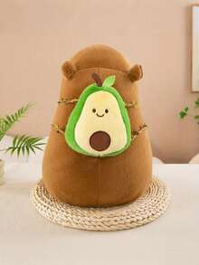 Słodka i wygodna pluszowa kapibara – lalka kapibara z owocami z tyłu, miękki prezent w kształcie kapibary, najlepszy wybór prezentów - Wielokolorowe - Zobacz 9