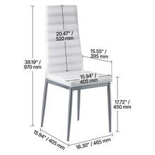 Modern Dining Room Accent Chairs Set Of 4, Upholstered Leather Side Chair For Dining Tables, Space-Saving Kitchen Table Chair With Thick Cushions And Metal Legs, White - Nghệ thuật da 4 mảnh màu trắng - Xem 11