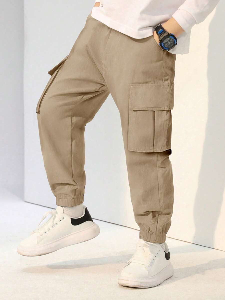 1pc Boys' Fashionable Casual Multi-Pocket Cargo Pants, Versatile For Commuting And Daily Wear
