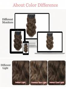 20inch Hair Extensions Clip In, 4PCS Wavy Hair Extension, Chestnut Brown Hair Extensions For Women