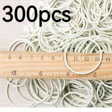 100/200/300/500根装 白色32毫米弹性橡皮筋，柔韧耐用，适用于整理和捆扎家居用品、笔、弹弓、账单、银行文件、办公用品等。 - 白色 - 查看 10