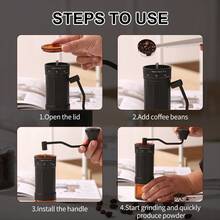 Handheld Manual Coffee Grinder, Portable Hand Crank Burr Mill For Pour-Over Brewing, Small Household Coffee Grinding Machine.