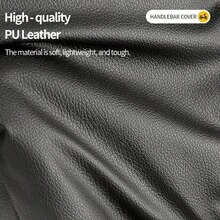 2pcs Electric Motorcycle Handlebar Covers, Warm Thickened Waterproof Windproof PU Leather Gloves, Cotton Grip Covers (2 Random Luminous Versions)