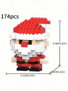 Christmas Santa Claus, Christmas Tree, Train, Snowman Micro Particle Building Blocks Christmas Gift, Creative Gift, Reindeer Assembly Building Blocks - Educational ABS Toy Gift Box, Best Holiday Gift - Multicolor - View 10