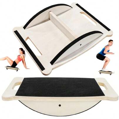 Hei    Wooden Balance Board, 350LBS Wobble Board With Handle Adults, Anti-Slip Rocker Boards Physical Therapy & Core Strength, Balancing Boards Office Standing Desk