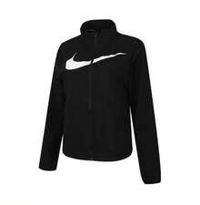 Nike معطف نسائي مزود بخطاف كبير، سترة رياضية فضفاضة غير رسمية منسوجة بياقة واقفة