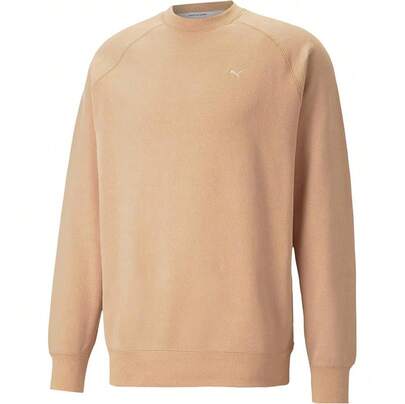 Puma男女同款衛衣運動休閒簡約基本舒適圓領套頭衫537965-89