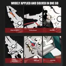 Herramienta pelacables, pelacables multifunción eléctrico, cortador de alambre 16 en 1, herramienta de pelado de alambre ajustable AWG 6-16, herramienta de prensado de alambre - 16 en 1 - Ver 2