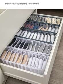 1 Set (6/7/11 Compartimentos) Caja de Almacenamiento Multifuncional para Ropa Interior, Organizador con Ventana Transparente Estilo Cajón para Sostenes, Bragas, Calcetines, Corbatas, Adecuado para Cajones, Armarios, Dormitorios, Dormitorios