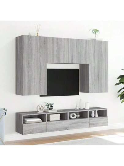 VidaXL TV Wand Unit 100x30x30 Cm Processed Wood Grijs Sonoma view 4
