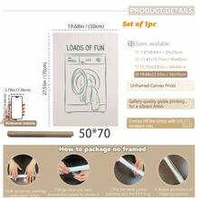 1pc, Canvas Wall Art, Framed Wall Decoration, Fun Posters, Fun Laundry Prints, Laundry Room Decoration, Cute Quote Prints, Minimalist Wall Art, Self-Service Laundry Posters, Green Laundry Prints, Bathroom Decoration, Home