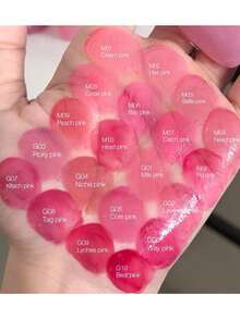 Brillo de labios de larga duración FWEE PINK OBSESSION M01 Rosa cremoso, color Rosa cristal, textura como una nube, ligero como una acuarela, no reseca, suaviza las líneas de los labios, a prueba de manchas, mini portátil, maquillaje encantador para una cita, reparación individual de labios, 3.8g/0.13oz - M01 ROSA CREMA - Ver 8