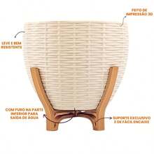 Medium Plant Cachepot With Basket 2 - Cream - Copper Support - Màu be - Xem 3