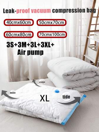 10/5-Piece Vacuum Compression Bag Set, Sealed Compression Bag, Vacuum Bag, Clothing Storage Bag, Storage Bag - A Space-Saving Solution Suitable For Storing Clothes, Quilts, Plush Toys, Travel And Vacation Necessities