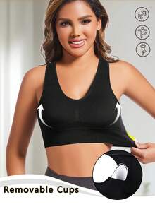 Reggiseni sportivi da donna, traspiranti, con schiena a racer, top senza fili per yoga e palestra, biancheria intima da allenamento