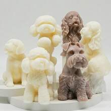 3D Golden Retriever, Teddy Dog Shaped Silicone Candle Mold, Poodle, Labrador Realistic Small Dog Aroma Diffuser Ornament Mold, Resin Crafts Fragrance Stone DIY Pet Handmade Gift Silicone Mold